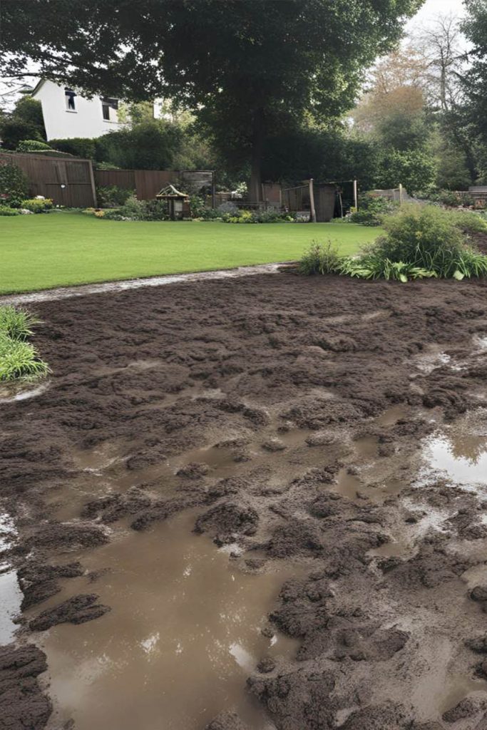 Waterlogged soil in english garden, how to dry wet soil fast
